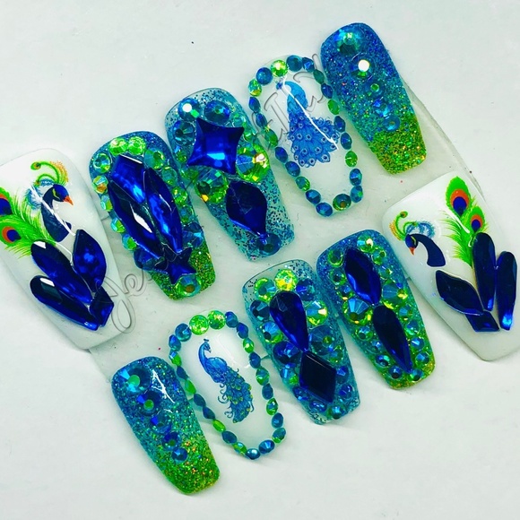 PEACOCK - REGULAR BALLERINA PRESS ON NAILS - Picture 5 of 11